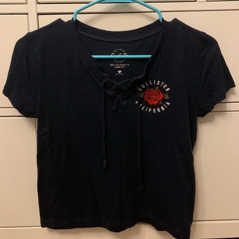 Hollister Logo Lace Up Top